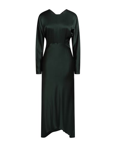 Ottod'ame Woman Maxi Dress Dark Green Size 12 Viscose In Black