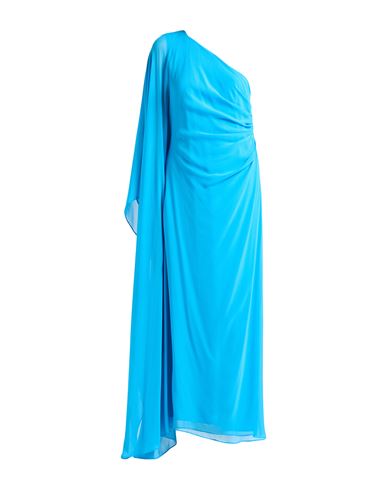 Max Mara Studio Woman Maxi Dress Azure Size 12 Silk In Blue