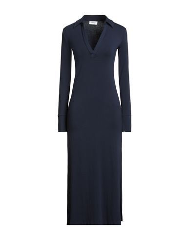 Ottod'ame Woman Midi Dress Midnight Blue Size 10 Viscose, Elastane