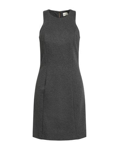 Susy-mix Woman Mini Dress Grey Size L Viscose, Polyamide, Elastane In Gray