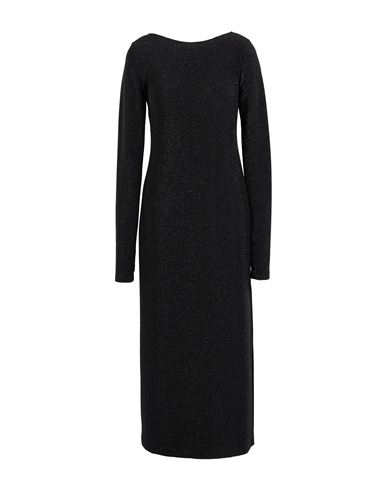Ottod'ame Woman Midi Dress Black Size 10 Viscose, Polyester, Nylon, Elastane In Black