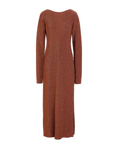 Ottod'ame Woman Midi Dress Rust Size 10 Viscose, Polyester, Nylon, Elastane In Red