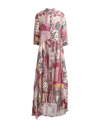Anjuna Woman Maxi Dress Pink Size M Linen In Red