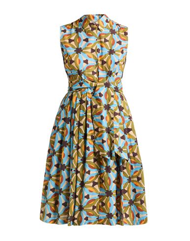 Caliban Woman Midi Dress Light Blue Size 10 Cotton