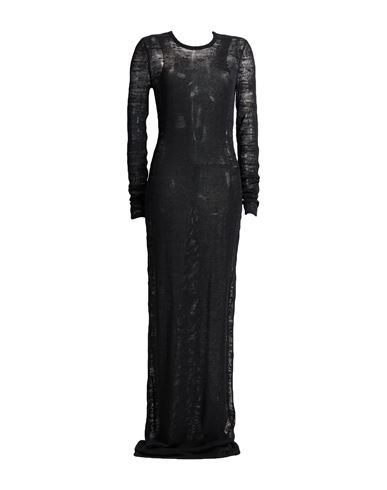 Ann Demeulemeester Woman Maxi Dress Black Size L Silk, Linen In Black