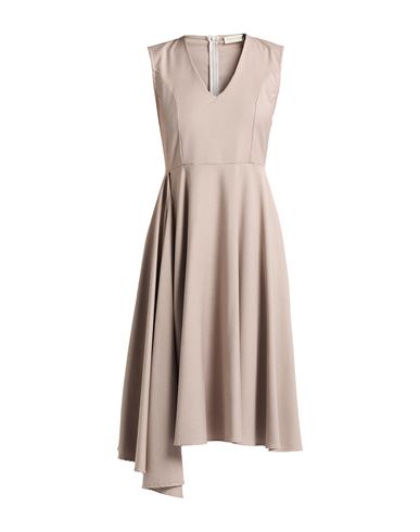 Haveone Woman Midi Dress Light Brown Size M Polyester, Viscose, Elastane In Sand