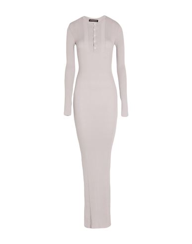 Ann Demeulemeester Woman Maxi Dress Light Grey Size M Cotton, Silk In Gray