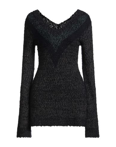 Knwls Woman Mini Dress Midnight Blue Size M Mohair Wool, Wool, Cotton, Nylon