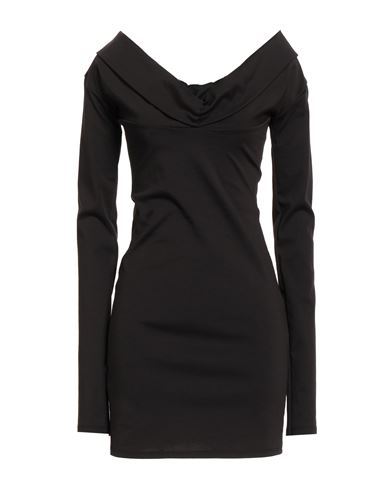 Haveone Woman Mini Dress Black Size S Cotton, Polyester, Elastic Fibres