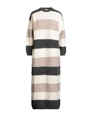 Solotre Woman Maxi Dress Ivory Size Onesize Merino Wool, Polyester, Polyamide In Multi
