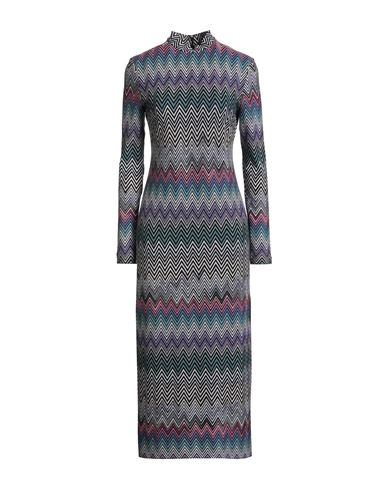 Missoni Woman Midi Dress Pink Size 10 Wool In Multi