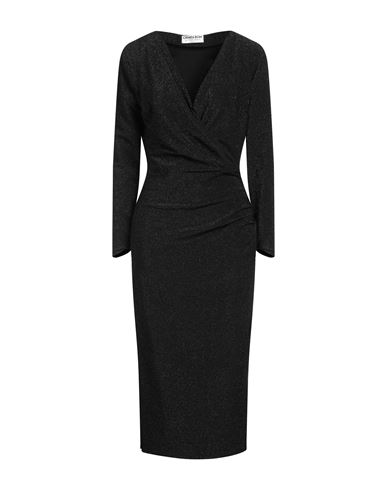 Chiara Boni La Petite Robe Woman Midi Dress Black Size 10 Polyester, Viscose, Polyamide, Metallic Po