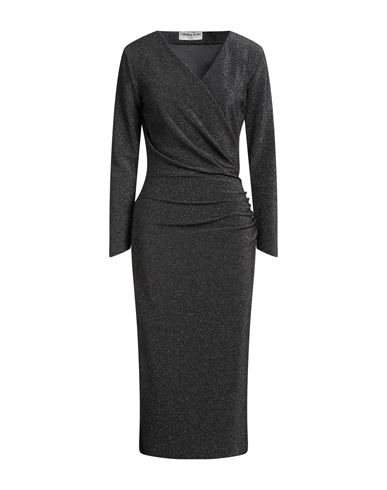 Chiara Boni La Petite Robe Woman Midi Dress Charcoal Size 12 Polyester, Viscose, Polyamide, Metallic
