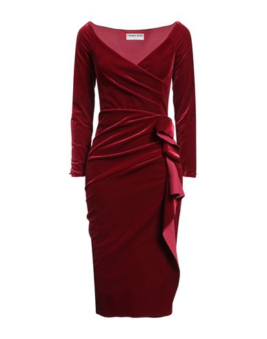 Chiara Boni La Petite Robe Woman Midi Dress Garnet Size 10 Polyester, Polyamide, Elastane In Red