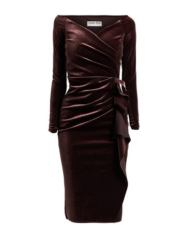 Chiara Boni La Petite Robe Woman Midi Dress Chocolate Brown Size 2 Polyester, Polyamide, Elastane In Brown