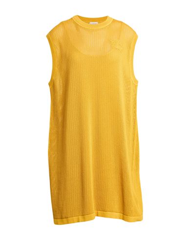 Burberry Woman Mini Dress Marigold Size M Cotton, Polyamide, Elastane In Yellow
