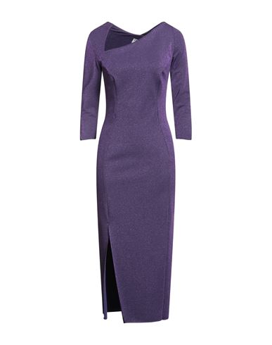 Chiara Boni La Petite Robe Woman Midi Dress Dark Purple Size 10 Polyamide, Viscose, Elastane, Polyes In Purple