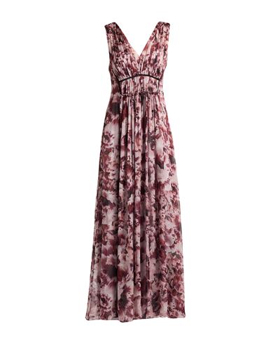 Alberta Ferretti Woman Maxi Dress Burgundy Size 10 Silk In Multi