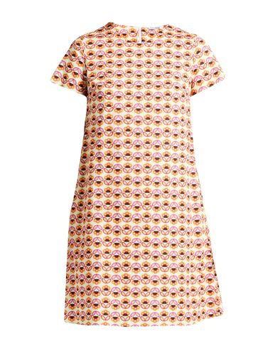 Caliban Woman Midi Dress Orange Size 12 Cotton, Elastane