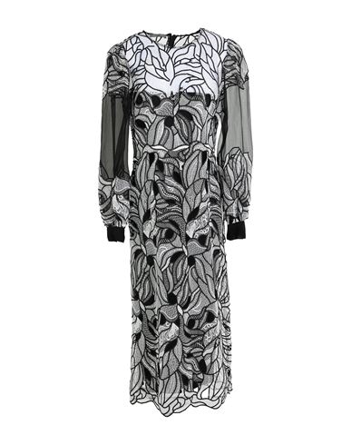 Alberta Ferretti Woman Midi Dress Black Size 10 Polyester In Gray