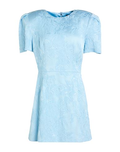 Dolce & Gabbana Woman Mini Dress Sky Blue Size 12 Cotton, Viscose, Elastane In Blue