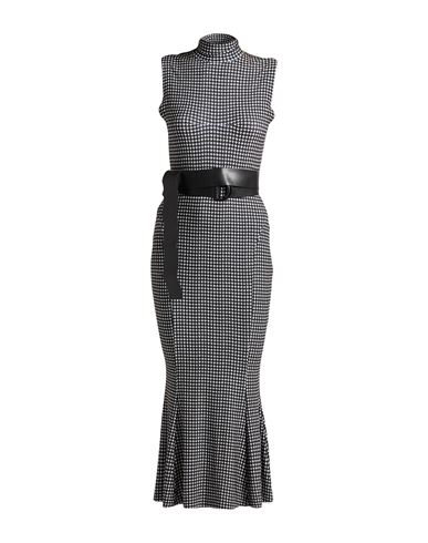 Norma Kamali Woman Midi Dress Black Size 8 Polyester, Elastane In Gray