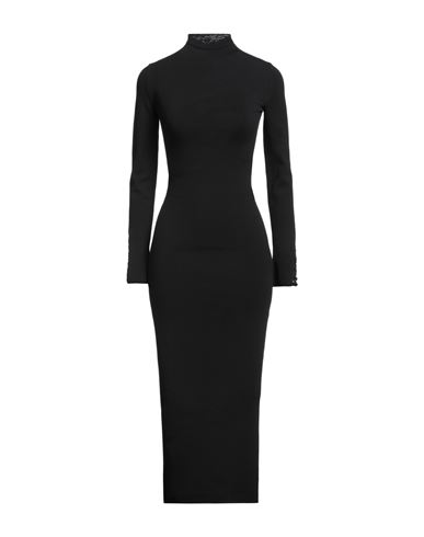 Ssheena Woman Midi Dress Black Size M Viscose, Polyester In Black