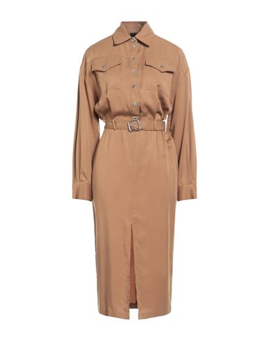Pinko Woman Midi Dress Camel Size 2 Lyocell In Brown