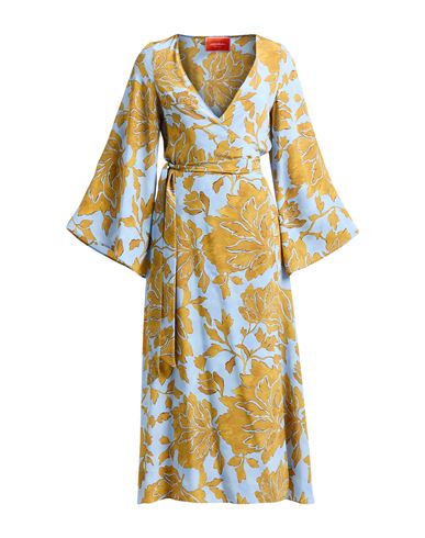 La Doublej La Double J Woman Maxi Dress Light Blue Size L Silk In Yellow