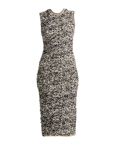 Fabiana Filippi Woman Midi Dress Black Size 6 Synthetic Fibers, Bamboo Fiber, Cotton, Metallic Fiber