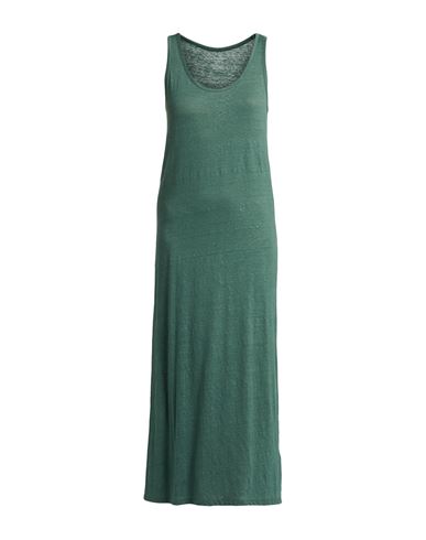 Majestic Filatures Woman Maxi Dress Military Green Size 1 Linen, Elastane In Black