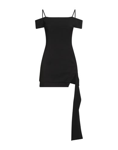Yuzefi Sleek Off-shoulder Fitted Mini Dress In Black