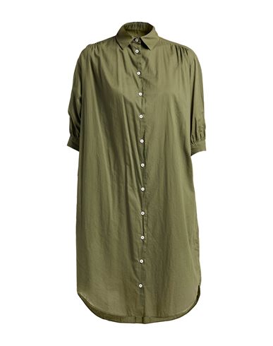 Dekker Woman Midi Dress Military Green Size M Cotton In Green