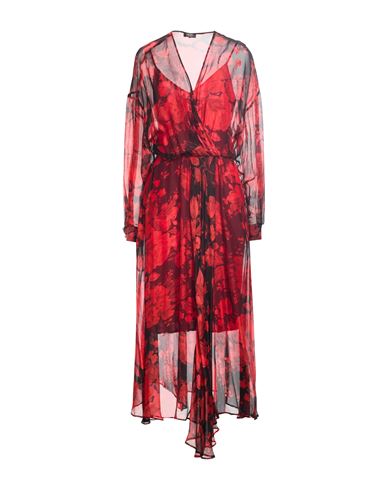 Liu •jo Woman Midi Dress Red Size 6 Silk, Viscose In Red