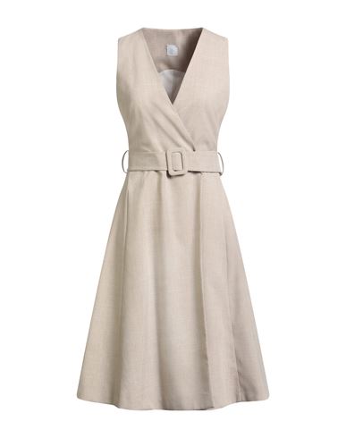 Eleventy Woman Midi Dress Sand Size 2 Polyester In Neutral