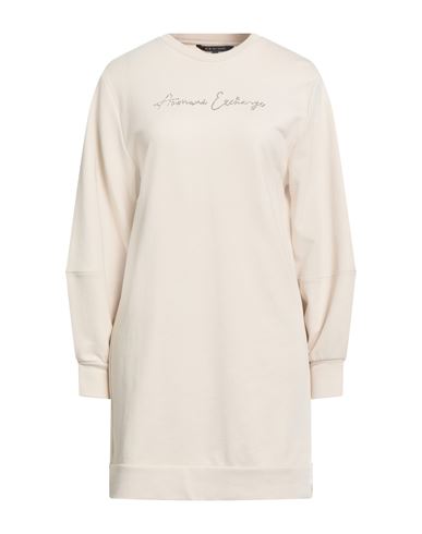 Armani Exchange Woman Mini Dress Beige Size Xs Cotton, Polyester