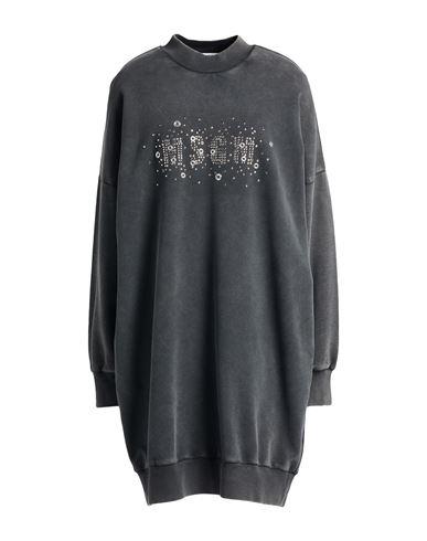 Msgm Woman Mini Dress Charcoal Size S Cotton