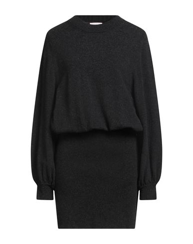 Semicouture Woman Mini Dress Charcoal Size L Virgin Wool, Cashmere