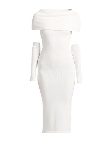 Hinnominate Woman Maxi Dress White Size M Viscose, Polyester, Polyamide In White