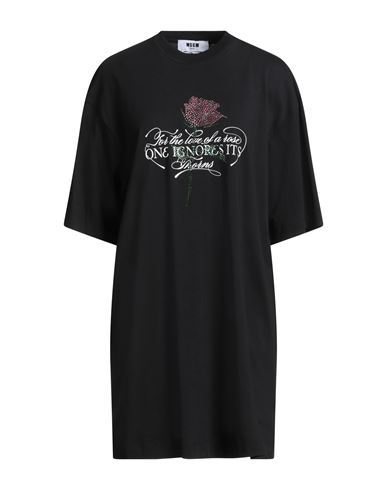 Msgm Woman Mini Dress Black Size L Cotton In Black