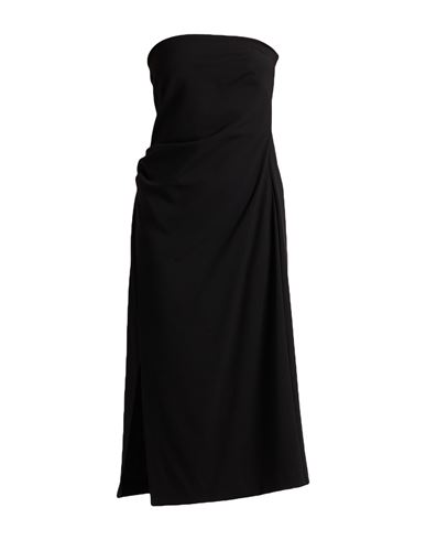 Ottod'ame Woman Midi Dress Black Size 10 Polyester, Viscose, Elastane, Nylon In Black