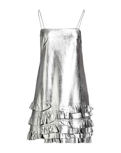 Msgm Woman Mini Dress Silver Size 4 Polyester