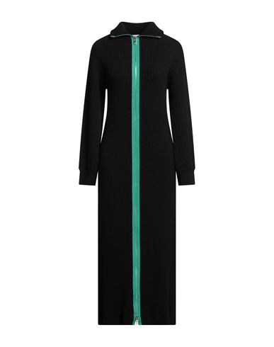 Msgm Woman Midi Dress Black Size M Wool, Polyamide
