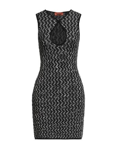 Missoni Woman Mini Dress Black Size 10 Viscose, Polyamide, Polyester, Elastane