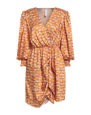 Zahjr Woman Mini Dress Orange Size L Polyester