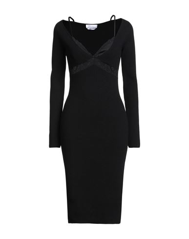 Blumarine Woman Midi Dress Black Size 6 Polyamide, Acrylic, Wool, Polyester
