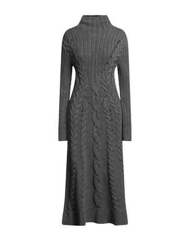 Alberta Ferretti Woman Midi Dress Grey Size 8 Virgin Wool, Polyamide, Elastane In Gray