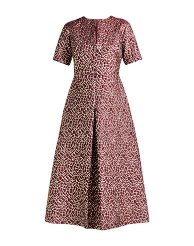 Maison Laviniaturra Woman Midi Dress Burgundy Size 10 Silk, Polyester, Polyamide