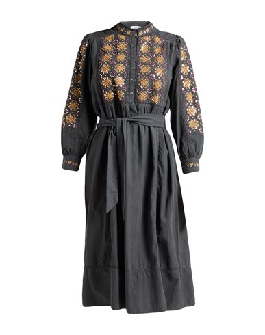 Antik Batik Woman Midi Dress Charcoal Size 10 Cotton