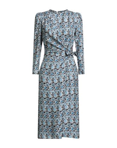 Sandro Woman Midi Dress Light Blue Size 8 Silk In Blue